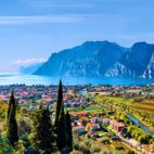 Beautiful aerial view of Torbole, Lake Garda (Lago di Garda) and the mountains, Italy Von EKH-Pictures